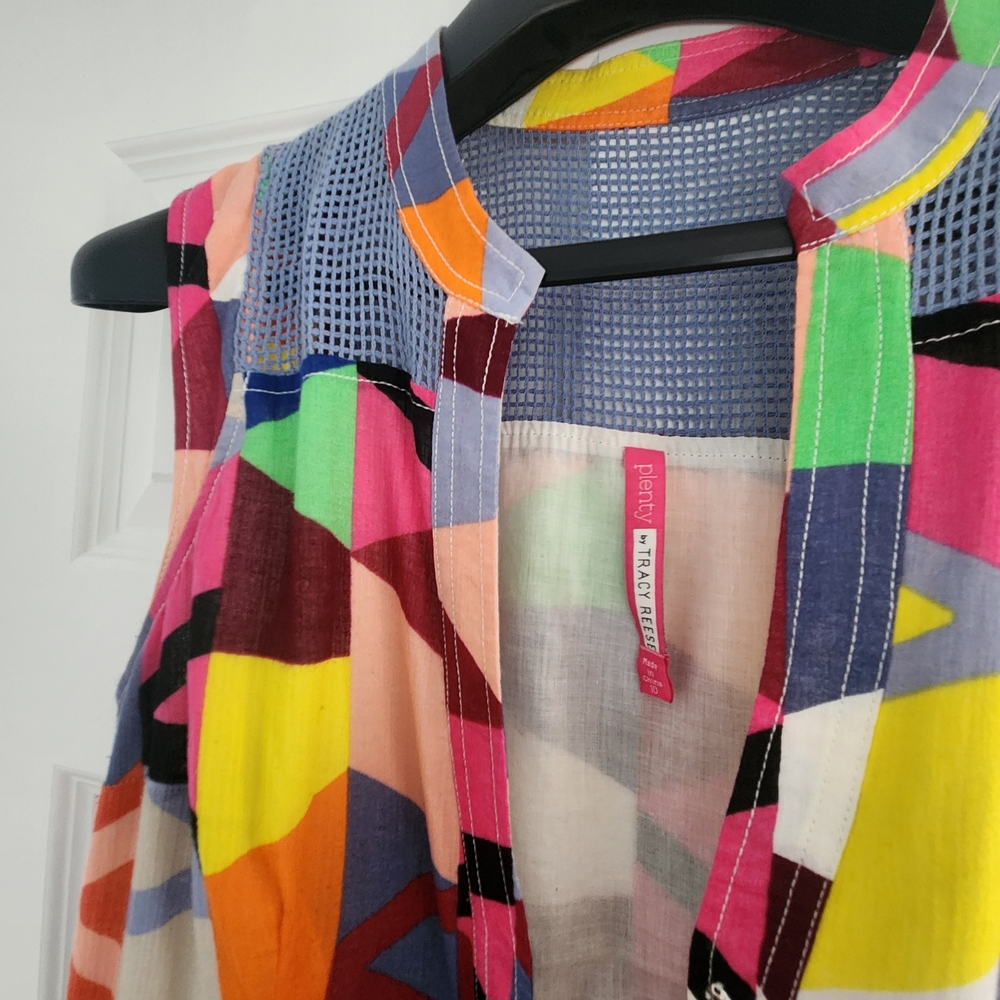 Tracy Reese Multicolor Geometric Midi Dress - Picture 4 of 11